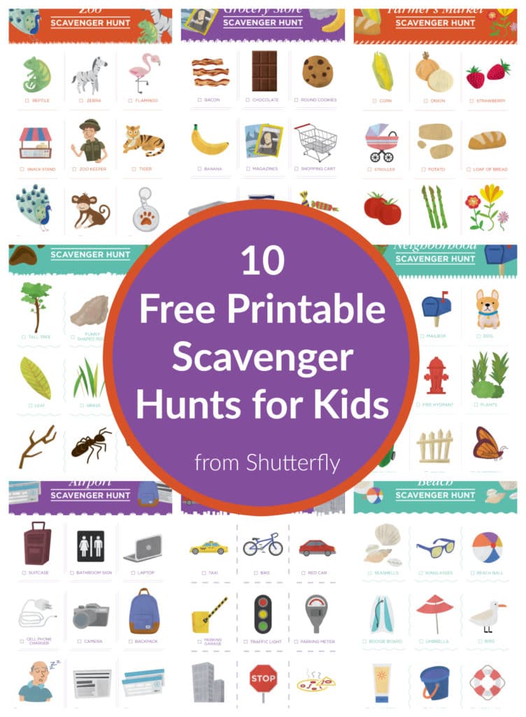 10 Free Scavenger Hunt Printables for Kids from Shutterfly - The ...